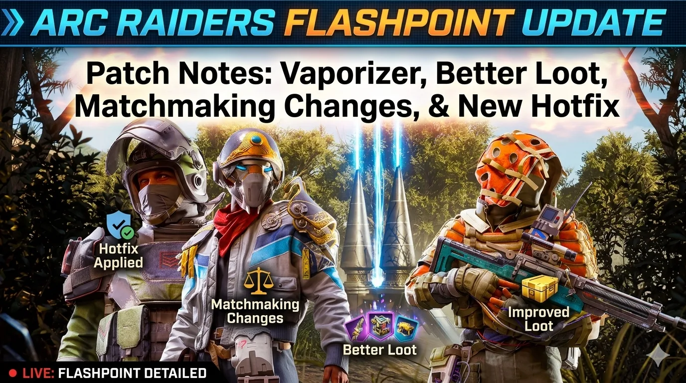 ARC Raiders Flashpoint Patch Notes Add Vaporizer, Better Loot, Matchmaking Changes, and a New Hotfix