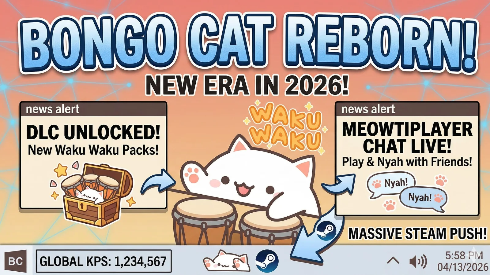 Bongo Cat Gets New DLC, Meowtiplayer Chat, and a Fresh Steam Push in April 2026